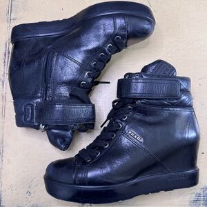 Prada Women's Black Leather Ankle Boots